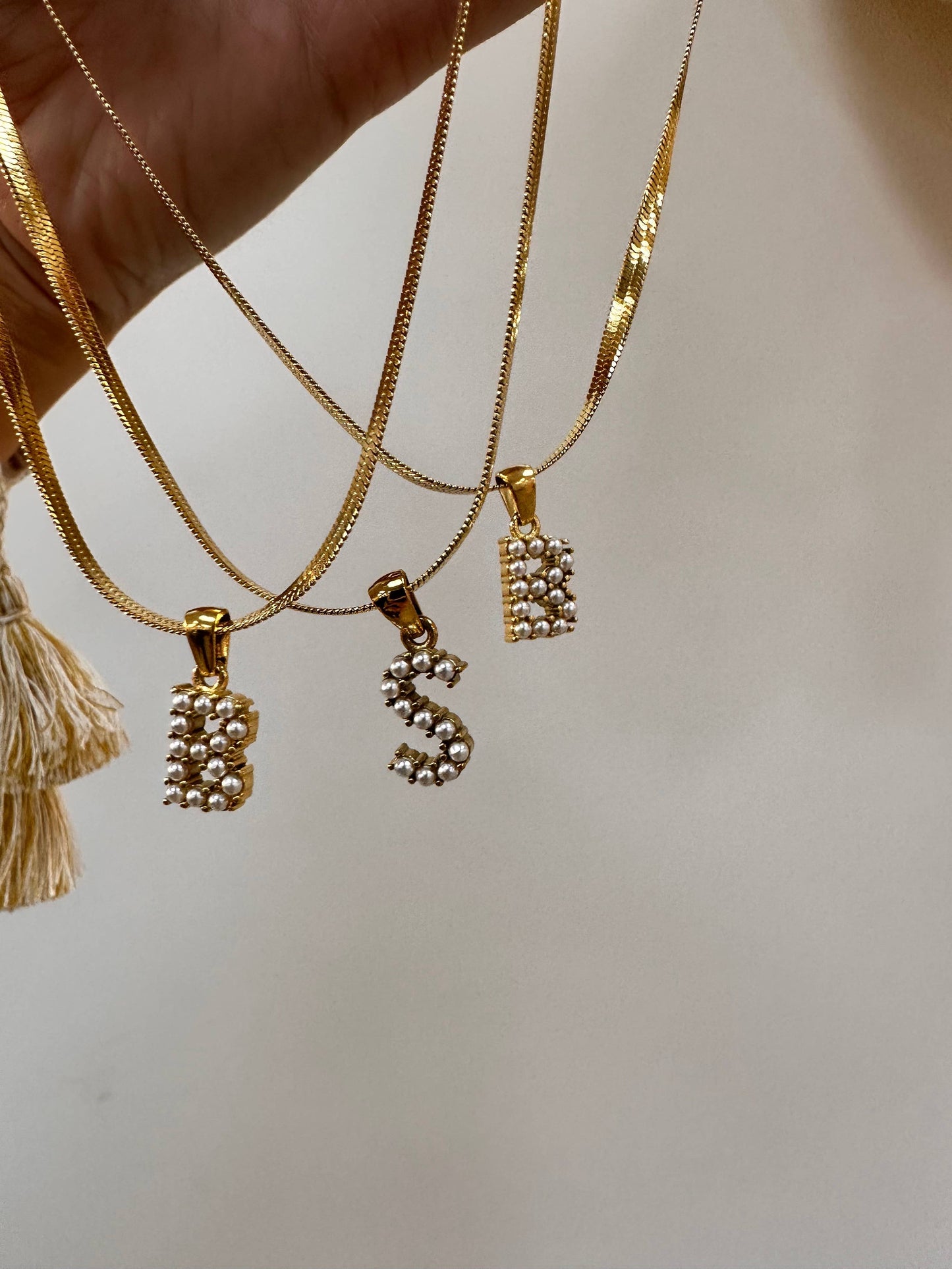 Herringbone "Initial" Necklace