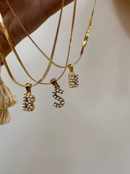 Herringbone "Initial" Necklace