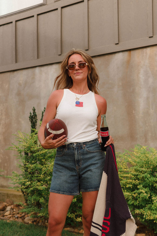 Beaded American Flag Tank