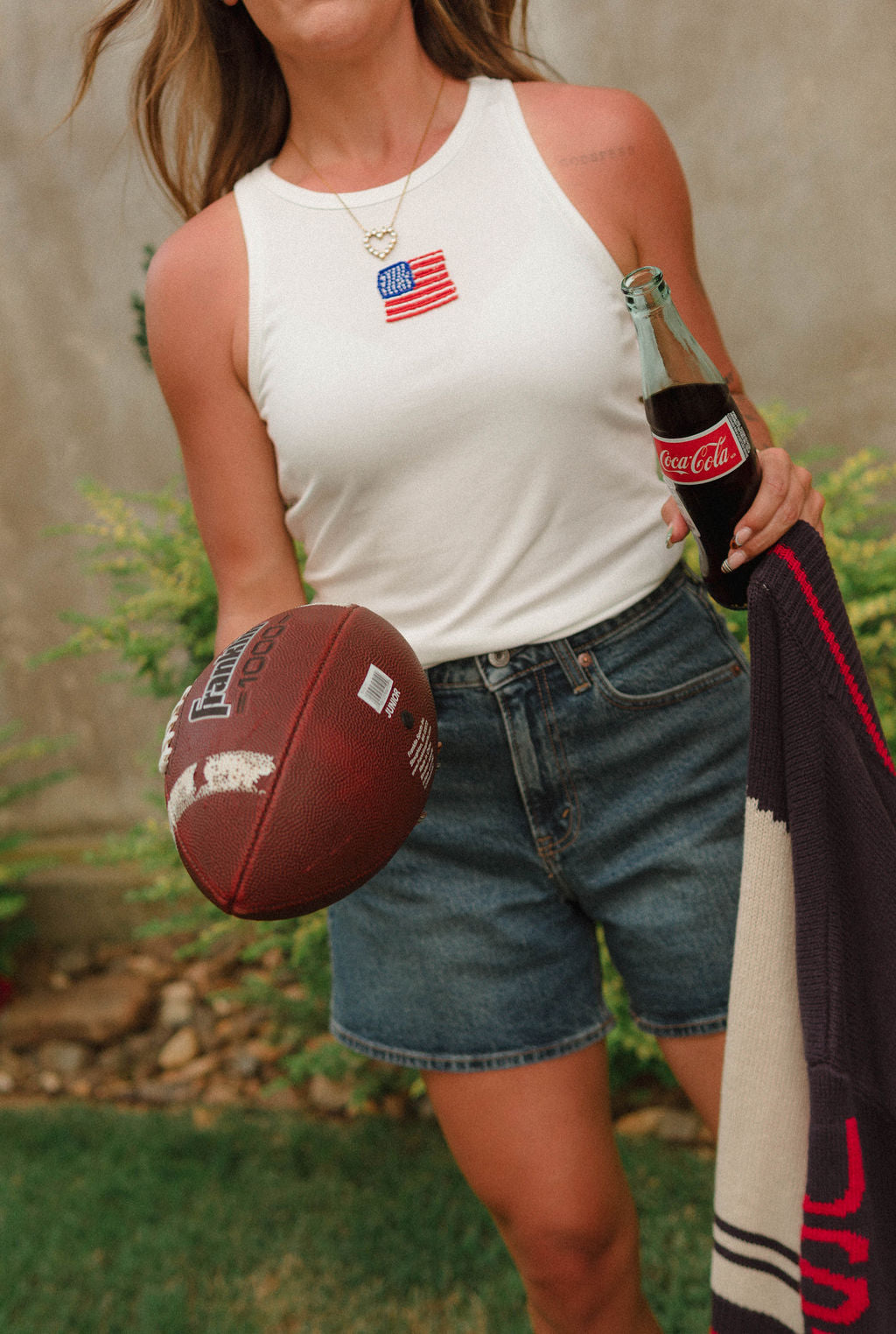 Beaded American Flag Tank