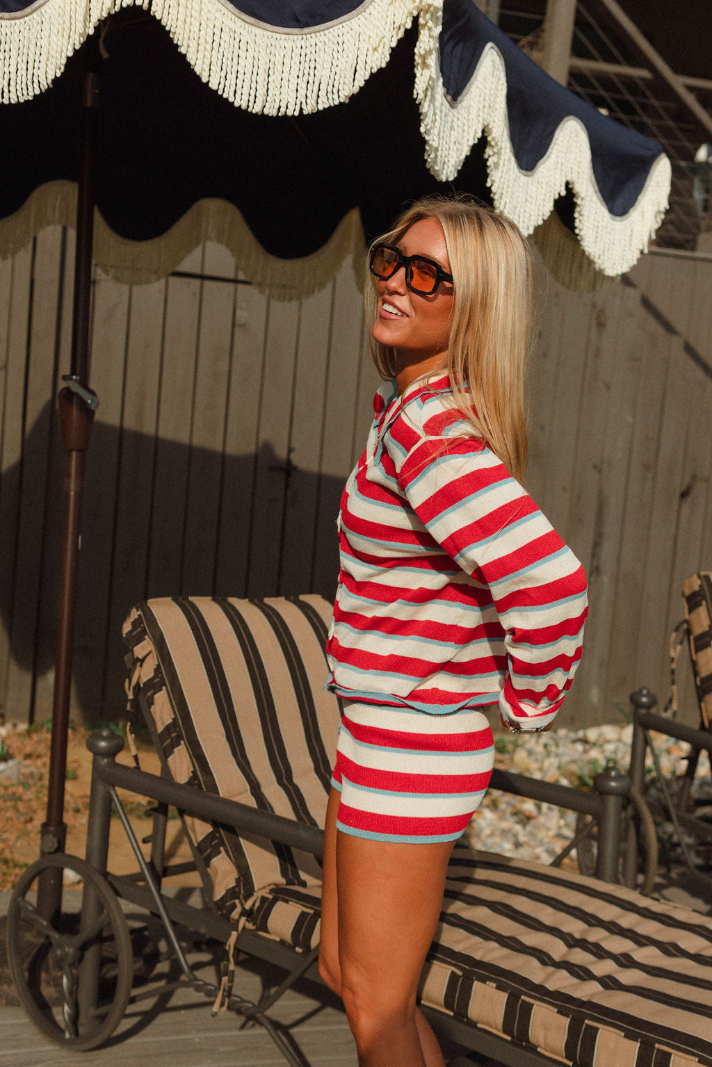 Electra Stripe Short Set