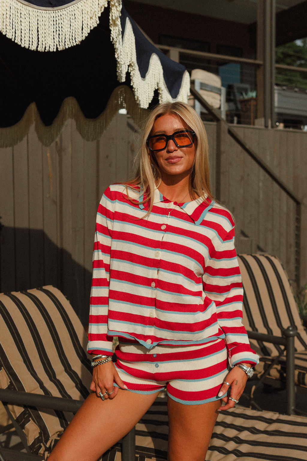 Electra Stripe Short Set