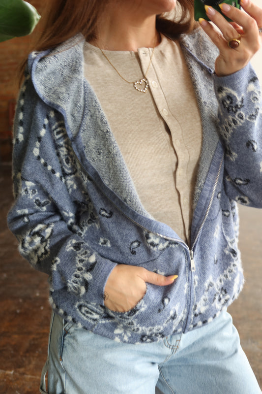 Paisley Knit Zip Up