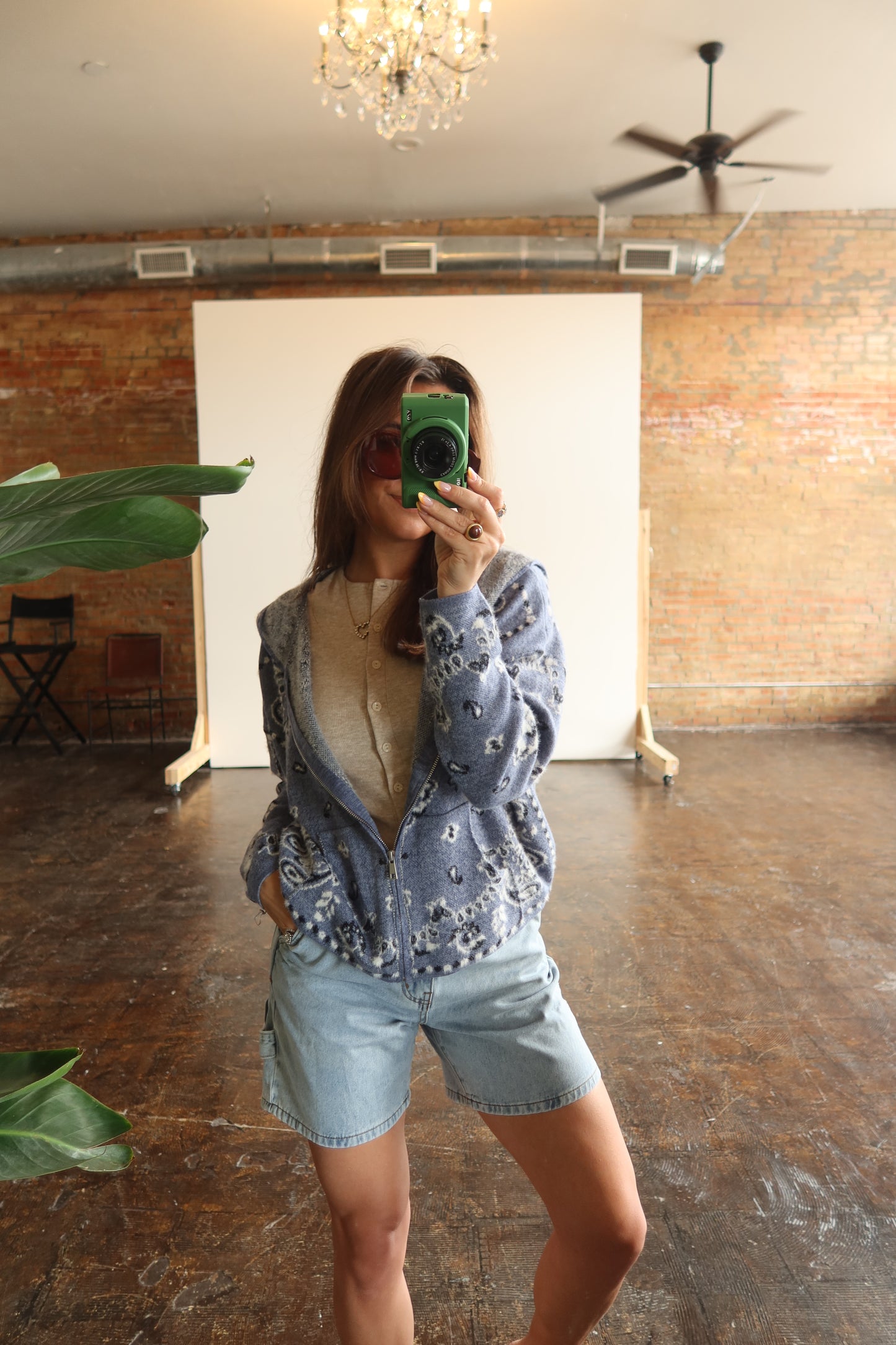 Paisley Knit Zip Up