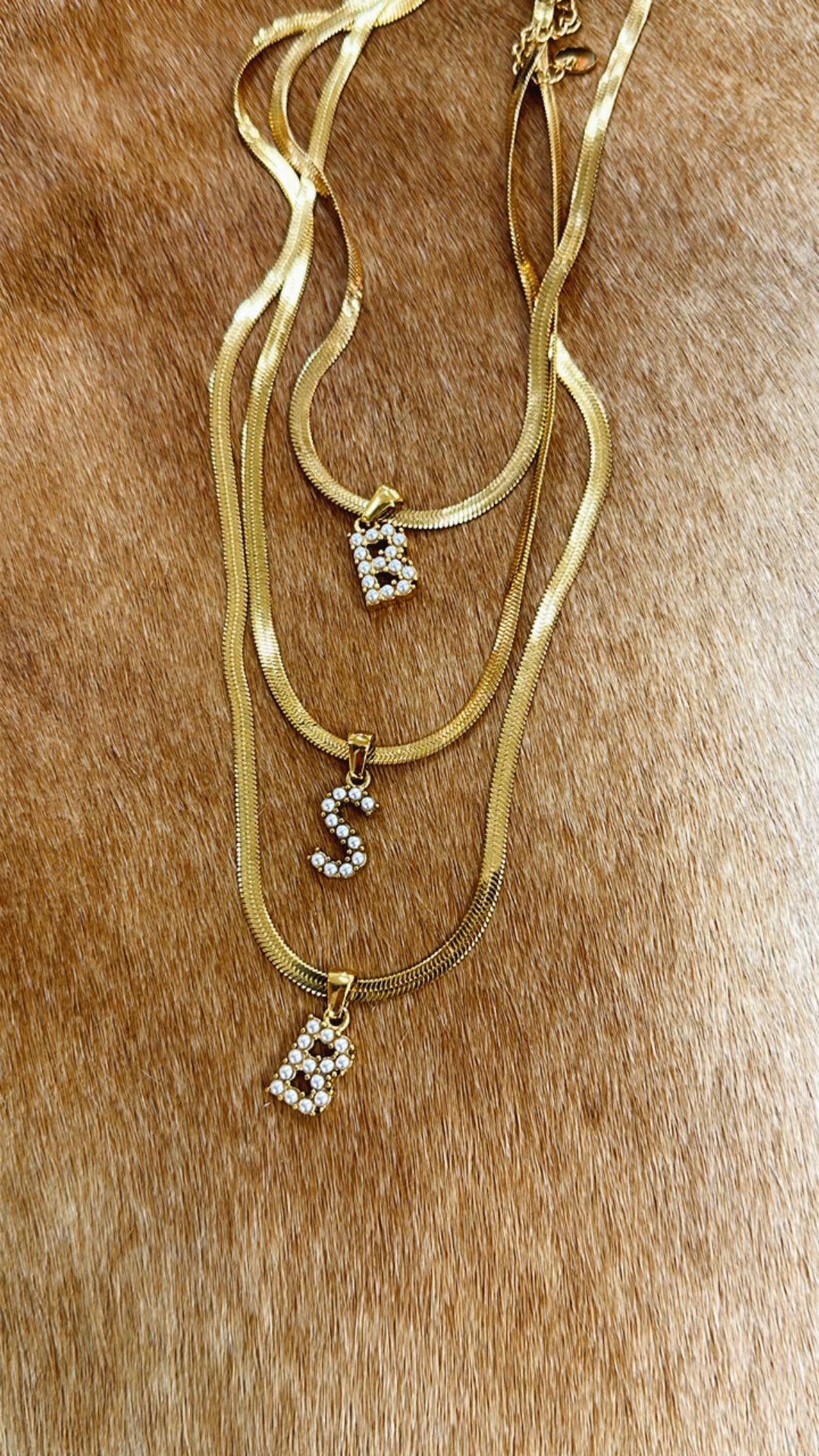 Herringbone "Initial" Necklace